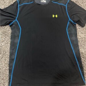 Under Armour Black Shirt with Blue and Yellow Highlights